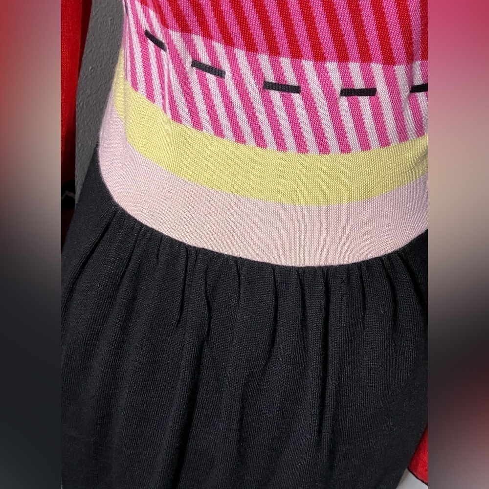 Couture Colorful Long Sleeve Sweater Dress sz Small - Picture 8 of 13